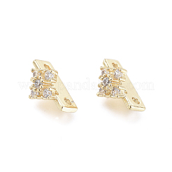 2 Hole Brass Micro Pave Cubic Zirconia Multi-strand Links&nbsp;ZIRC-K084-G01-G