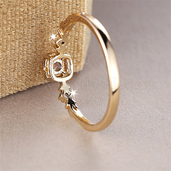 Brass Micro Pave Cubic Zirconia Finger Rings&nbsp;WG08FB0-01