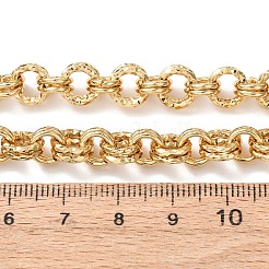 8MM 304 Stainless Steel Textured Double Rolo Chain Necklaces for Women&nbsp;NJEW-G194-05G-01