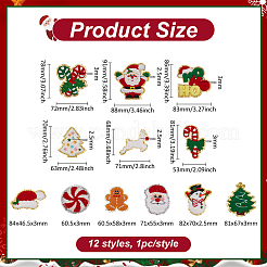 12Pcs 12 Styles Towel Cloth Computerized Embroidery Iron On/Sew On Patches&nbsp;DIY-FG0006-09