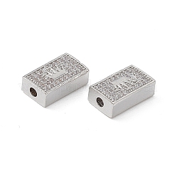 Brass Micro Pave Clear Cubic Zirconia Beads&nbsp;KK-E068-VB461