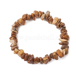 Natural Picture Jasper Beads Stretch Bracelets for Men Women&nbsp;BJEW-JB11845