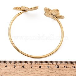 304 Stainless Steel & Plastic Imitation Pearl Cuff Bangles&nbsp;BJEW-Z170-02G