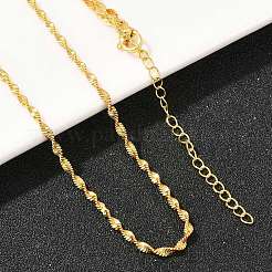 2MM Brass Singapore Chain Necklaces for Men Women&nbsp;NJEW-L012-02G