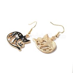 Halloween Golden Alloy Enamel Dangle Earrings&nbsp;EJEW-K274-03C-G