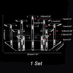 10-Slot Transparent Acrylic Minifigures Display Risers&nbsp;ODIS-WH0043-29B