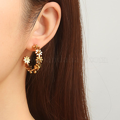 304 Stainless Steel Half Hoop Earrings for Women&nbsp;WG15C72-01
