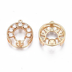 Brass Micro Pave Clear Cubic Zirconia Peg Bails Pendants&nbsp;KK-N232-226