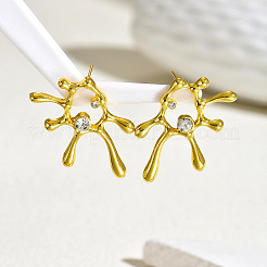 Alloy & Crystal Rhinestone Abstract Liquid Splash Stud Earrings for Women&nbsp;WG8144F-01
