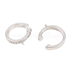Brass Micro Pave Clear Cubic Zirconia Ear Cuff Findings&nbsp;KK-Z158-06P
