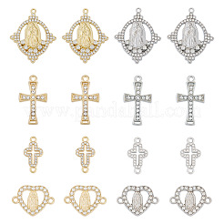 40Pcs 8 Styles Alloy Crystal Rhinestone Connector Charms and Pendants&nbsp;FIND-TA0009-27