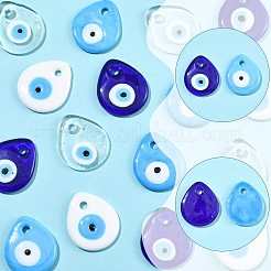 16Pcs 4 Colors Handmade Lampwork Evil Eye Pendants&nbsp;LAMP-FS0001-69
