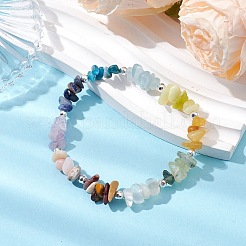 Natural & Synthetic Mixed Gemstone Chips Stretch Bracelets&nbsp;BJEW-JB11068