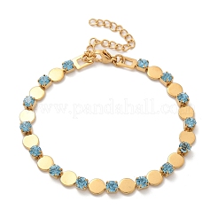 304 Stainless Steel Rhinestone Cup Chain Bracelets for Women&nbsp;BJEW-F488-26D-G