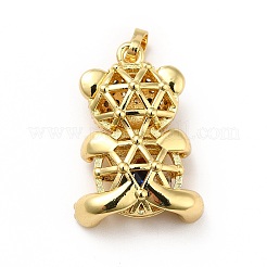 Brass Micro Pave Cubic Zirconia Pendants&nbsp;KK-H433-18G