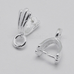 Anti-Tarnish Rhodium Plated 925 Sterling Silver Pendant Bails&nbsp;STER-E050-12P