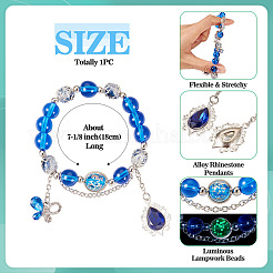 Glass & Alloy Rhinestone Beads Bracelets&nbsp;BJEW-TA00544