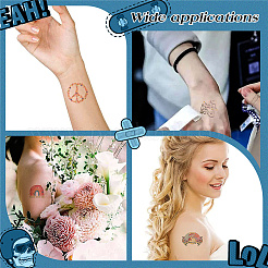8 Sheets 8 Style Love and Peace Theme Paper Body Art Tattoos Stickers&nbsp;DIY-CP0007-55