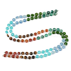Natural Agate(Dyed & Heated) & Dyed White Jade & Tiger Eye Beads Strands&nbsp;G-Z135-B04