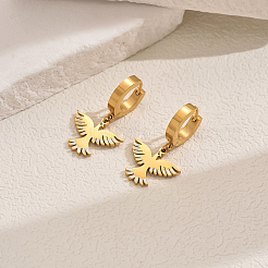 Metal Bird 201 Stainless Steel Hoop Earrings for Women Daily Versatile Jewelry&nbsp;SE6238-1