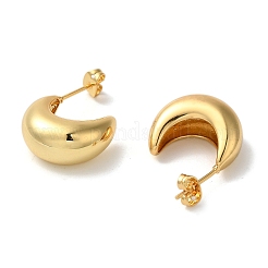 Rack Plating Brass Curved Midi Stud Earrings&nbsp;EJEW-L224-55G