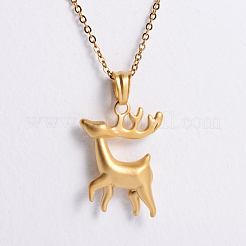 Vintage Style Stainless Steel Deer Pendant Necklaces for Women&nbsp;KT7409
