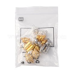 20 Bags 4 Styles 2 Colors Brass & Alloy Magnetic Clasps with Loops&nbsp;KK-FS0002-01