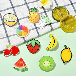 20Pcs 10 Styles Acrylic Badges Brooch Pins&nbsp;JEWB-CJ0003-01