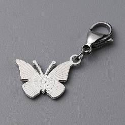 Butterfly Alloy Enamel Pendant Decoration&nbsp;LS-HJEW-WH0042-73A