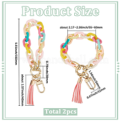 2Pcs Acrylic Cable Chain Bracelet Pendant Decorations&nbsp;AJEW-SC0003-71A