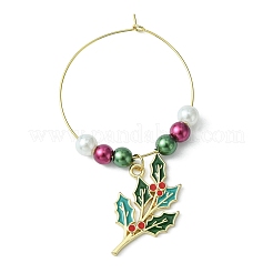 Christmas Theme Plastic Beaded 316 Surgical Stainless Steel Wine Glass Charms&nbsp;AJEW-JO00192