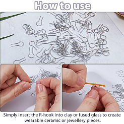 100Pcs Alloy R-Shaped Hanging Burning Needle for Kiln&nbsp;FIND-DC0008-16