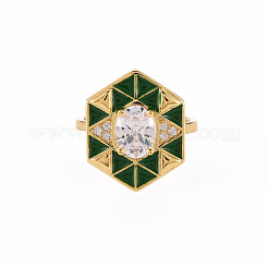 Brass Micro Pave Clear Cubic Zirconia Cuff Rings&nbsp;RJEW-S045-084B-NR