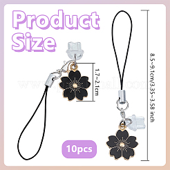 10Pcs Flower Allloy Enamel Mobile Straps&nbsp;HJEW-OC00122