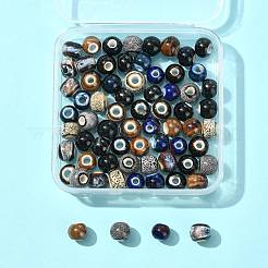 68Pcs 9 Colors Handmade Porcelain Beads&nbsp;PORC-FS0001-23A