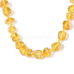 Natural Amber Nuggets Beaded Necklaces&nbsp;NJEW-T019-10