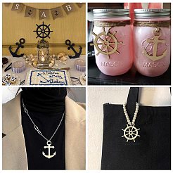 100pcs 2 Styles Nautical Theme Wood Big Pendants&nbsp;WOOD-CJ0001-72