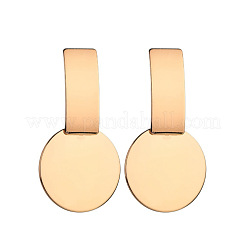 Rectangle with Flat Round Alloy Dangle Stud Earrings&nbsp;FS-WG163F2-01