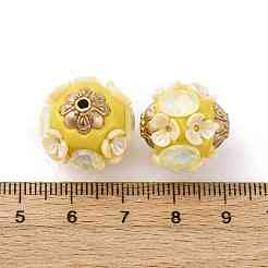 Handmade Resin Indonesia Round Beads&nbsp;IPDL-P005-23KCG-02
