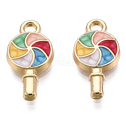 Golden Plated Alloy Enamel Pendants&nbsp;X-ENAM-T009-99-RS
