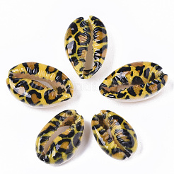 Printed Natural Cowrie Shell Beads&nbsp;X-SSHEL-R047-01-B06
