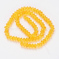 Faceted Bicone Transparent Glass Bead Strands&nbsp;GLAA-J082-A14