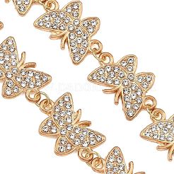 Alloy Crystal Rhinestone Butterfly Link Chain Bracelet Making&nbsp;AJEW-JB01647