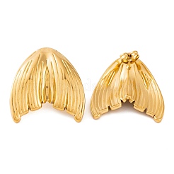 Ion Plating(IP) Mermaid Tail 304 Stainless Steel Stud Earrings for Women&nbsp;EJEW-L272-004G