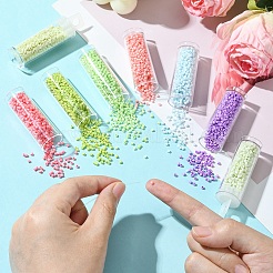 80G 8 Colors Baking Paint Glass Seed Beads&nbsp;SEED-YW0002-47