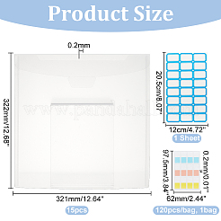 15Pcs A5 Transparent Plastic Invoice Bag Files Folder&nbsp;ABAG-GA0001-23