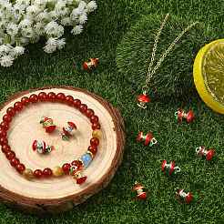 16Pcs 2 Colors Apple Alloy Enamel Charms&nbsp;ENAM-CJ0007-48