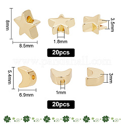 40Pcs 2 Style Brass Beads&nbsp;KK-GO0001-04