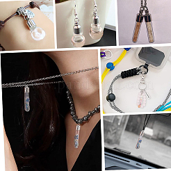 12Pcs 2 Style Clear Glass Tube Wish Bottle Pendants&nbsp;FIND-PH0017-07