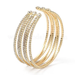 Iron Alloy Rhinestone Cuff Bangles&nbsp;BJEW-B052-01LG